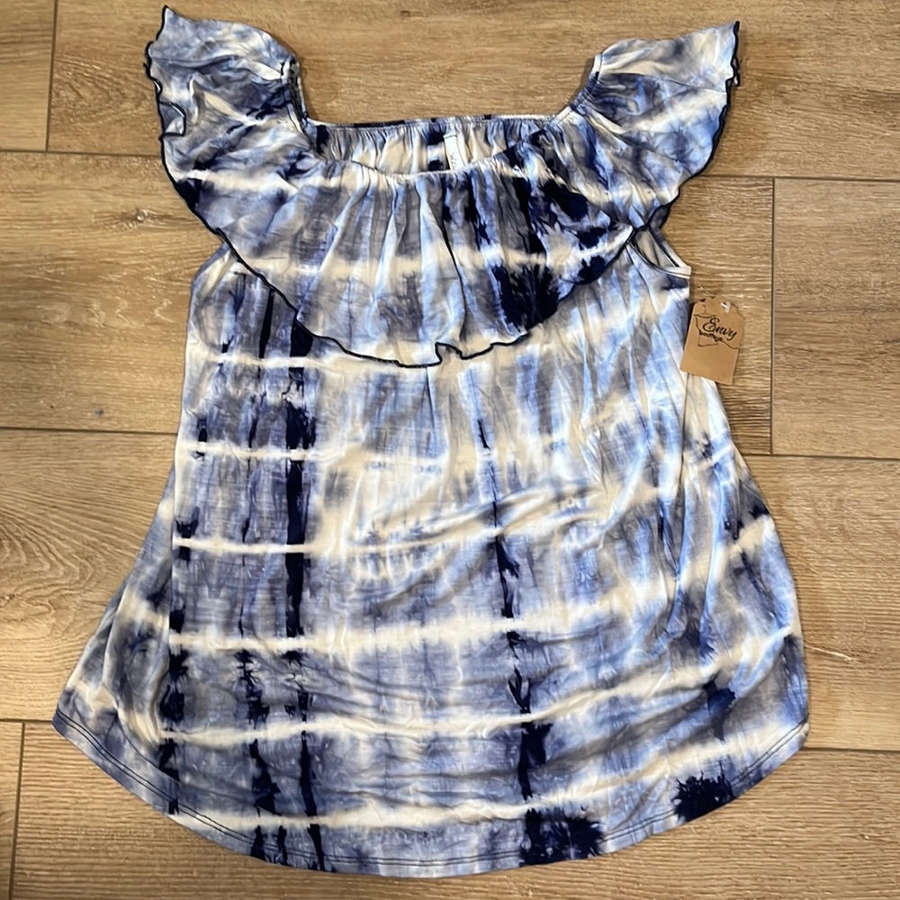 Tie Dye Cold Shoulder Summer Blouse
